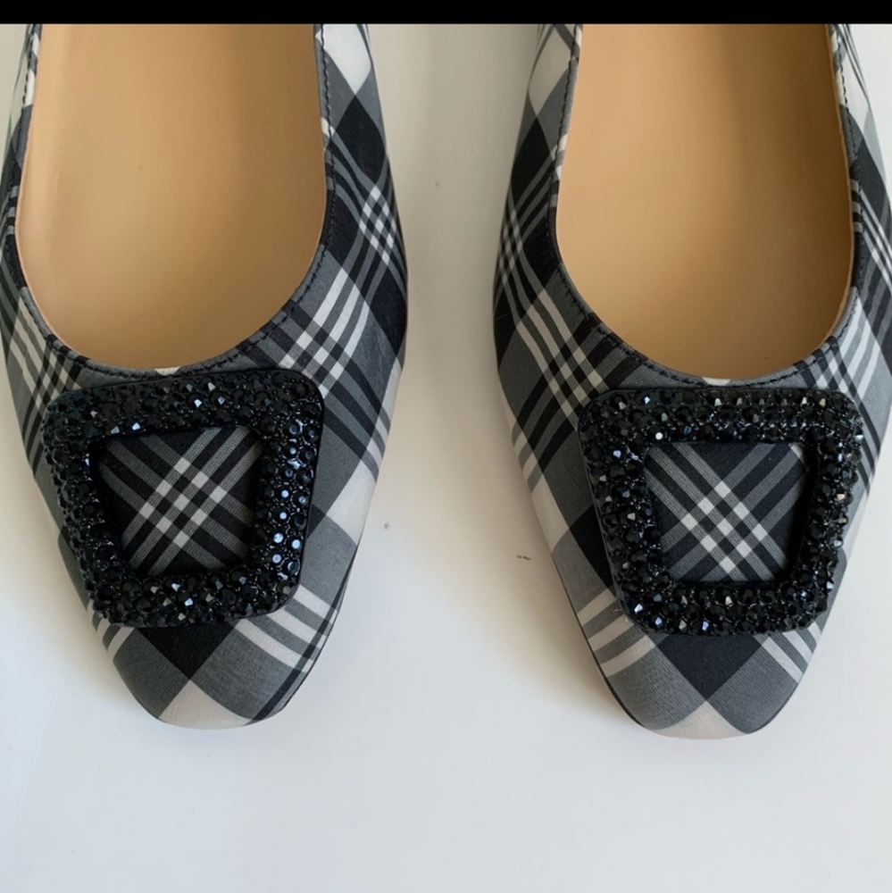 Talbots’s plaid black and white flats 7½M - Picture 3 of 5